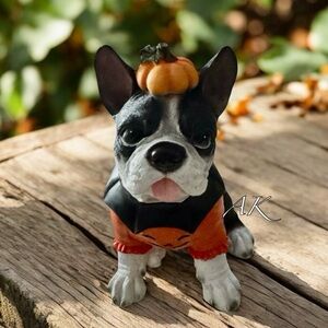 Humane Society French Bulldog Boston Terrier 🐾 Frenchie Halloween Statue